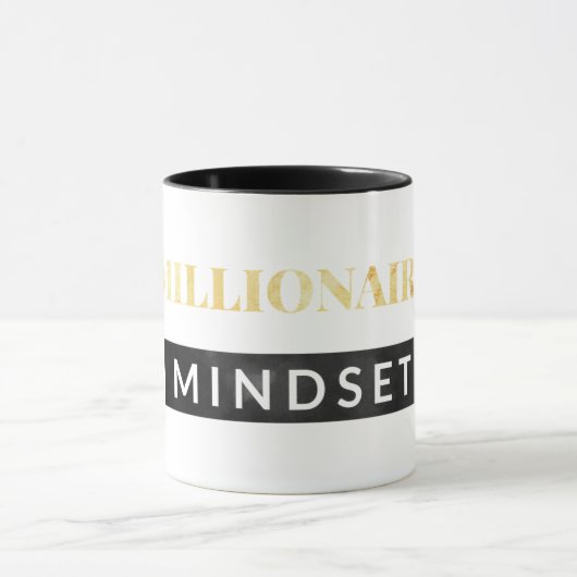 Millionaire Mindset Black & Gold Lettering Mok (Midden)