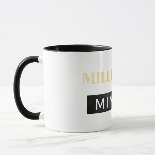 Millionaire Mindset Black & Gold Lettering Mok (Links)