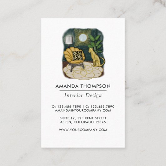 Millionaire Mindset Boss Babe Interior Designer Visitekaartje (Achterkant)