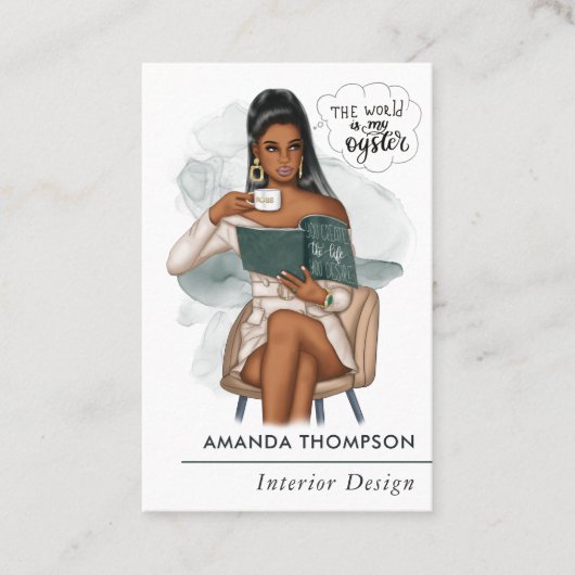 Millionaire Mindset Boss Babe Interior Designer Visitekaartje (Voorkant)