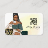 Millionaire Mindset Boss Lady QR Code Visitekaartje (Voorkant)