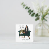 Millionaire Mindset Interior Designer Vierkante Visitekaartje (Staand voorkant)