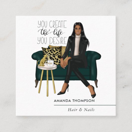 Millionaire Mindset Interior Designer Vierkante Visitekaartje (Voorkant)