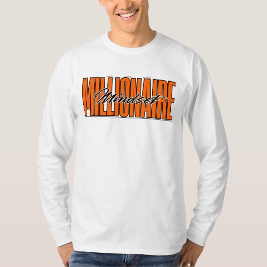 Millionaire Mindset™ Mind Over Money Hustle Mantra T-shirt (Voorkant)