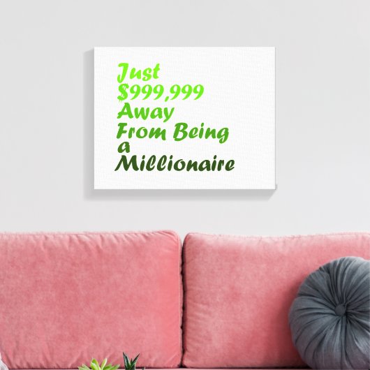 Millionaire Motivatie Wall Art Canvas Afdruk (Insitu (Woonkamer))