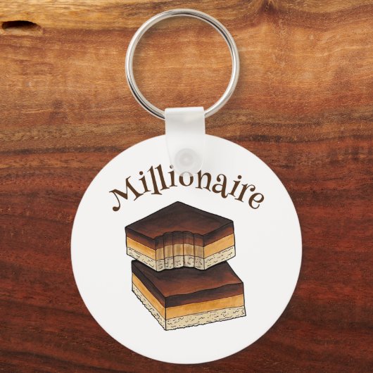 Millionaire's Shortbread Caramel Squares Slice Sleutelhanger (Achterkant)