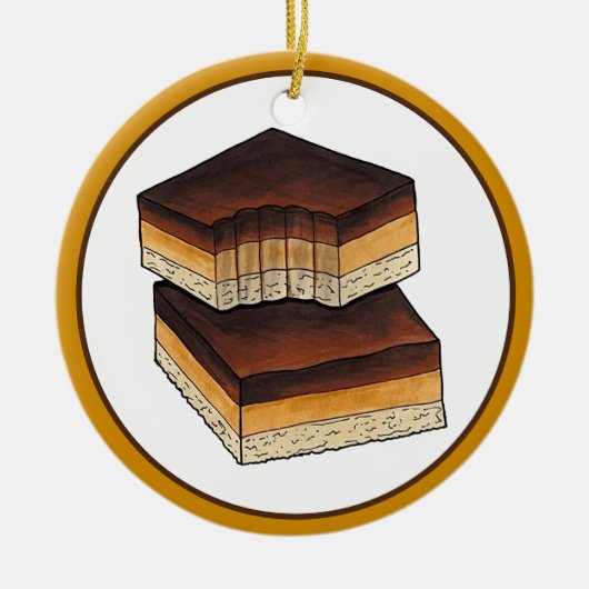 Millionaire's Shortbread Caramel Squares UK Food Keramisch Ornament (Voorkant)