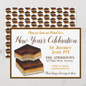 Millionaire's Shortbread Scottish New Year's Party Kaart (Voorkant / Achterkant)