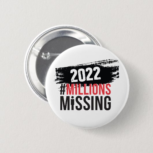 #MillionMissing 2022 logo ronde knop Ronde Button 5,7 Cm (Voorkant /achterkant)