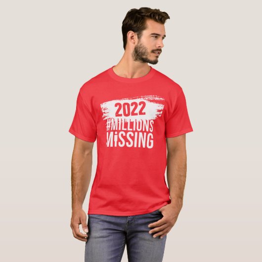 #MillionMissing 2022 logo - unisex (wit) T-shirt (Voorkant volledig)