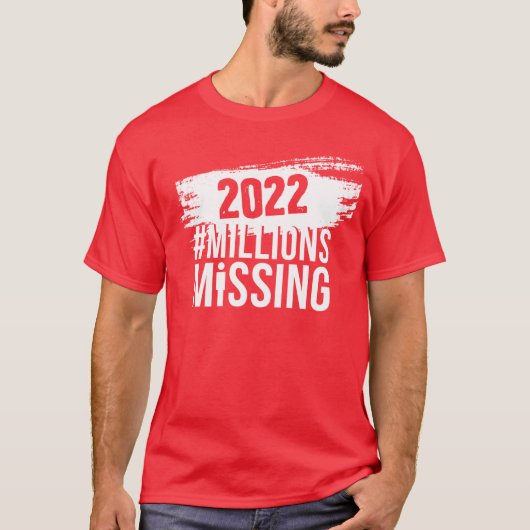 #MillionMissing 2022 logo - unisex (wit) T-shirt (Voorkant)