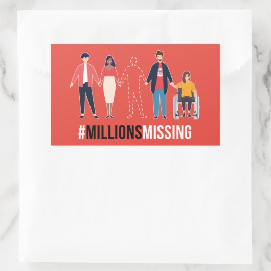 #MillionsMissin mensen sticker (Tas)