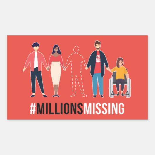 #MillionsMissin mensen sticker (Voorkant)