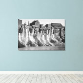 Mills aan de Amerikaanse zijde van Niagara-Herfste Canvas Afdruk (Insitu (Houten vloer))