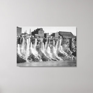 Mills aan de Amerikaanse zijde van Niagara-Herfste Canvas Afdruk