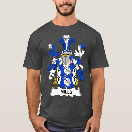 Mills Coat of Arms Family Crest T-shirt (Voorkant)