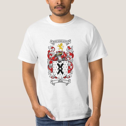 Mills Family Crest - Mills Coat of Arms T-shirt (Voorkant)