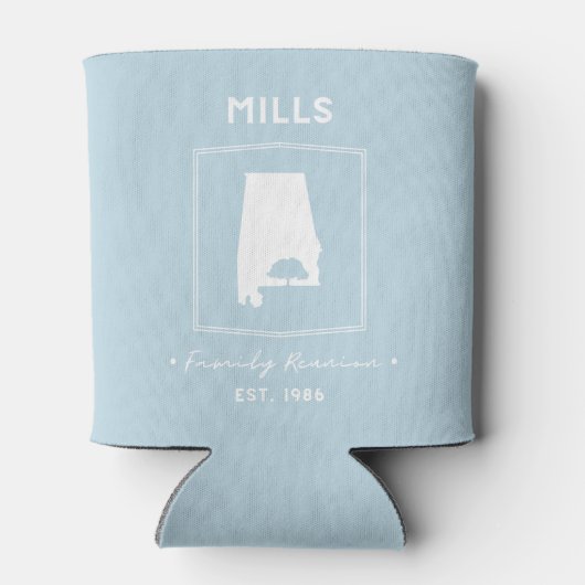 Mills Family Reunion 2025 lichtblauw Blikjeskoeler (Achterkant)