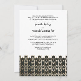 Mills House Charleston Black en Gold Invitation Kaart