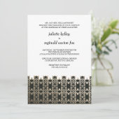 Mills House Charleston Black en Gold Invitation Kaart (Staand voorkant)