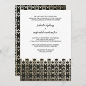 Mills House Charleston Black en Gold Invitation Kaart (Voorkant / Achterkant)