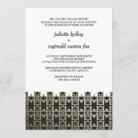 Mills House Charleston Black en Gold Invitation