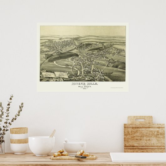 Mills, PA Panorama - 1892 Poster (Keuken)