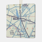 Millville NJ 50's Map Keramisch Ornament (Links)
