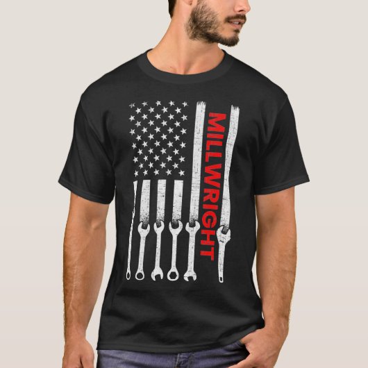 millwright American Flag millwright _1  T-shirt (Voorkant)