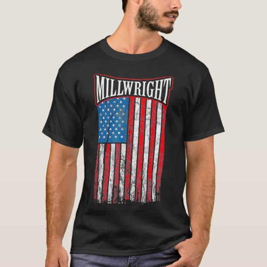 Millwright Amerikaanse Vlag Cadeau  _2  T-shirt (Voorkant)