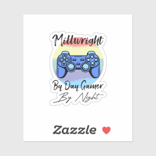 Millwright By Day Gamer By Night Sticker (Vel)