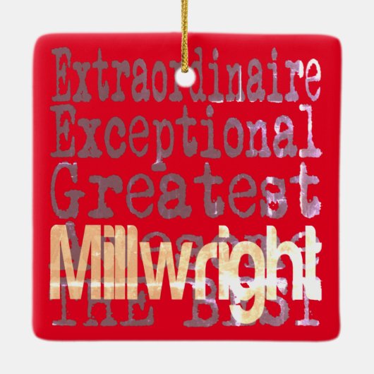 Millwright Extraordinaire Kerstmis Keramisch Ornament (Achterkant)
