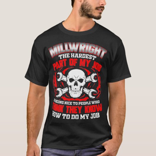 Millwright Skull Premium T-shirt (Voorkant)