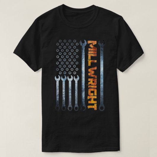 Millwright Tools Patriotic American Flag Millwrigh T-shirt (Design voorkant)