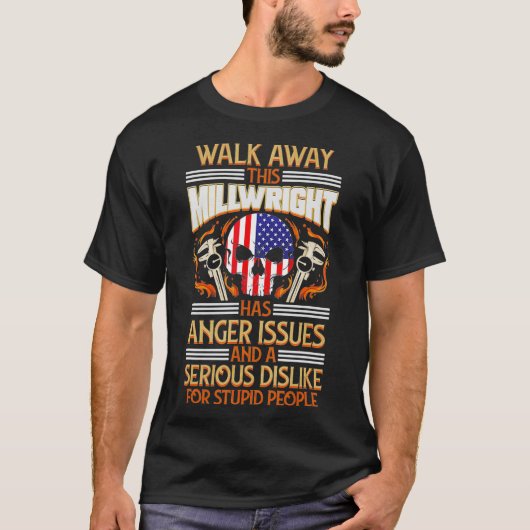 Millwright USA Skull Anger Issues  T-shirt (Voorkant)