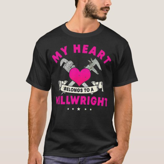 Millwright-vrouw afbeelding op achterkant van kled t-shirt (Voorkant)