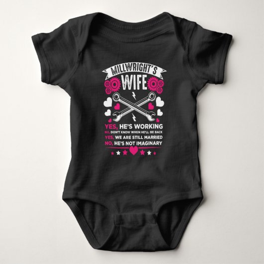 Millwright Wife Husband huwelijkskoppel Romper (Voorkant)