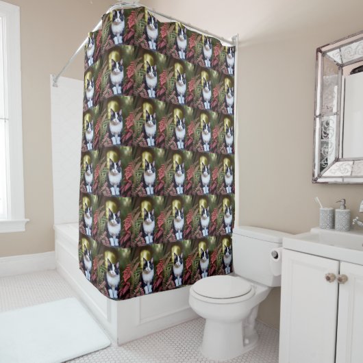 Milly de Ragdoll kat, douchegordijn (In situ)