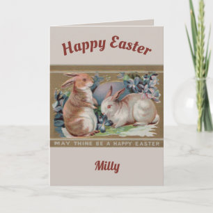 MILLY ~ PAASKUNST ~ 2 lieve konijntjes ~ Feestdagen Kaart