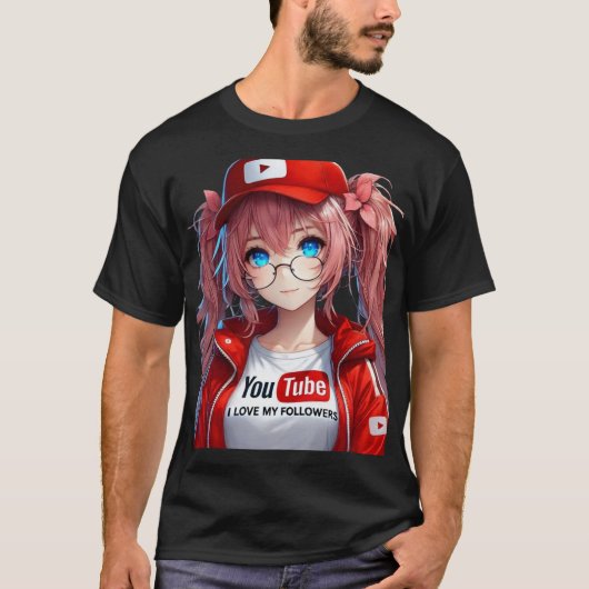 MILLY Q CHICA ANIME INFLUENCER CON ROPA DE YOUTUBE T-SHIRT (Voorkant)