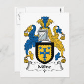 Milne Family Crest Briefkaart (Voorkant / Achterkant)