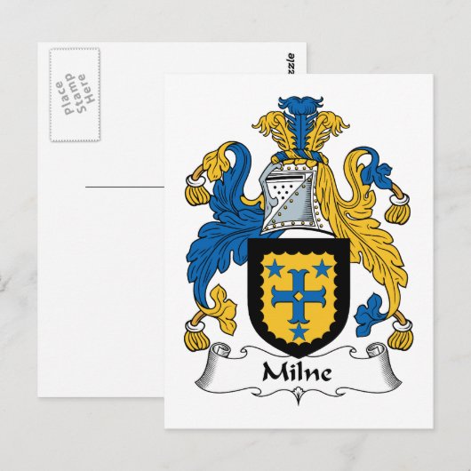 Milne Family Crest Briefkaart (Voorkant / Achterkant)