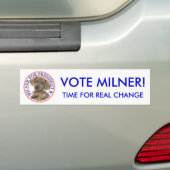 Milner, TIJD VOOR ECHTE VERANDERING, STEMMING MILN Bumpersticker (Op auto)