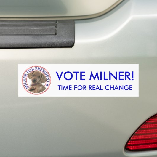 Milner, TIJD VOOR ECHTE VERANDERING, STEMMING MILN Bumpersticker (Op auto)