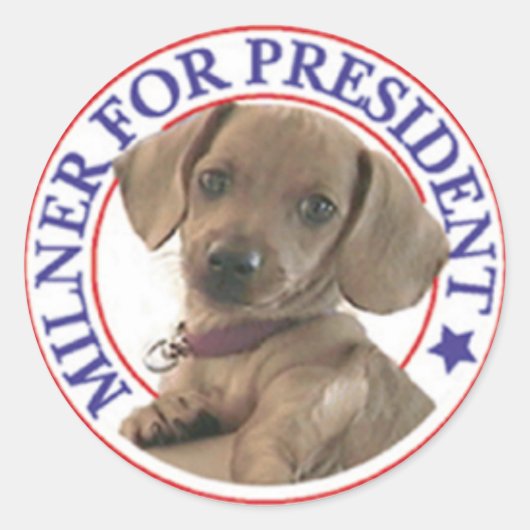 Milner voor President Sticker (Voorkant)