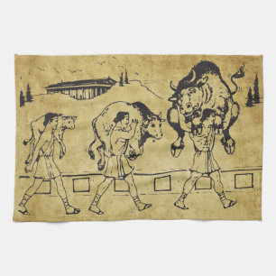 Milo Croton and the Bull - Gym Motivatie Theedoek