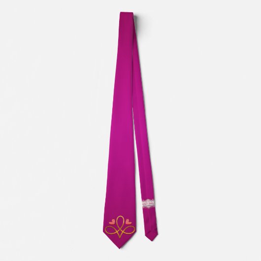 Milo Dale Hearts & Gold Design Roze Mannen Necktie Stropdas (Voorkant)