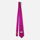 Milo Dale Hearts & Gold Design Roze Mannen Necktie Stropdas (Achterkant)