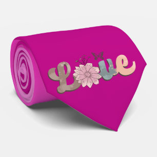 Milo Dale Love Flower Paars Mannen Necktie Stropdas