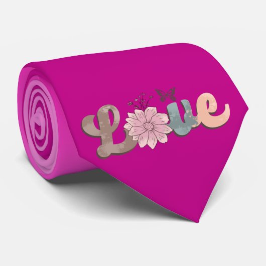 Milo Dale Love Flower Paars Mannen Necktie Stropdas (Opgerold)